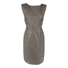 MARC JACOBS Size 4 Gray Black Silk Sequined Shift Dress