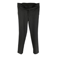 Vintage RAF SIMONS Fall 2016 Size 34 Black Wool High Waisted Dress Pants