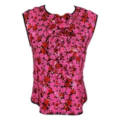 MARC JACOBS Größe 6 Schwarz & Rosa Polyestermischung Paillettenbesetztes ärmelloses Kleid Top
