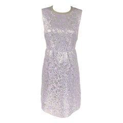 MARC JACOBS Size 6 Lavender & Silver Acetate Blend Jacquard Sheath Dress