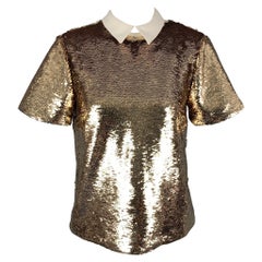 RACHEL ZOE Size 2 Gold Polyester Sequin Dress Top