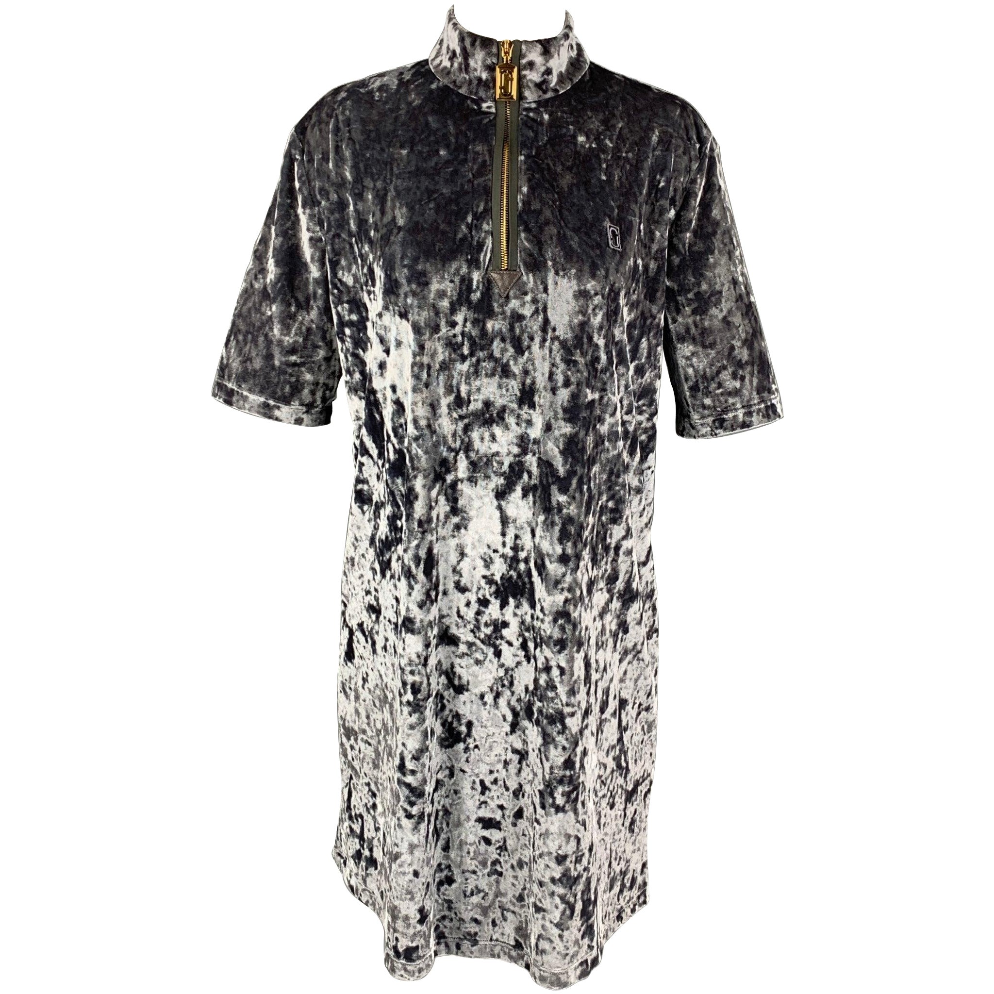 MARC JACOBS Size 4 Dark Gray Metallic Polyester Mini Dress For Sale