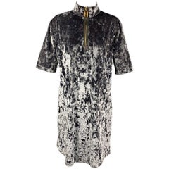 MARC JACOBS Size 4 Dark Gray Metallic Polyester Mini Dress
