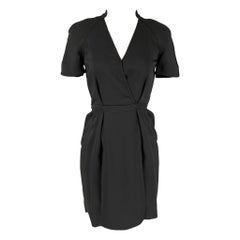 STELLA McCARTNEY Size 2 Black Viscose Pleated V-Neck Dress