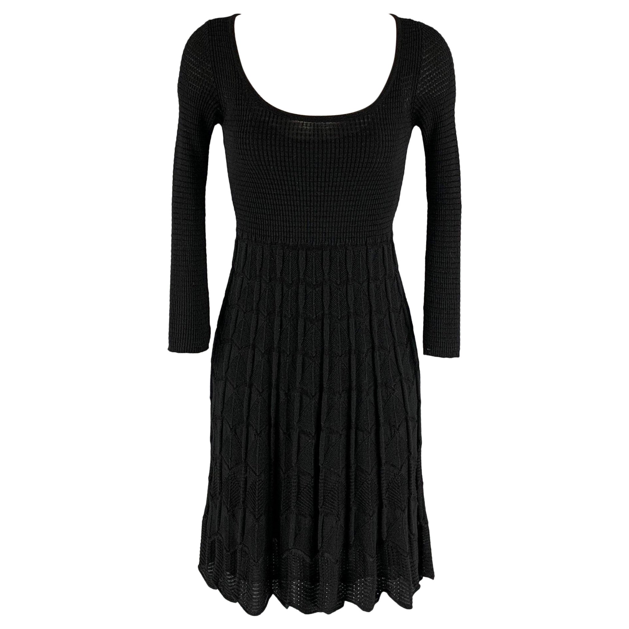 M MISSONI Black  Knitted Size 6 Dress For Sale