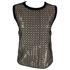 GIAMBATTISTA VALLI Size S Black Polyester Blend Sequined Tank Dress Top