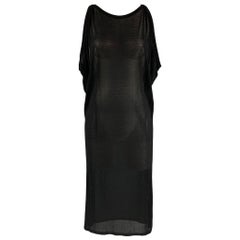 GIAMBATTISTA VALLI Durchsichtiges Kleid aus schwarzer Viskosemischung, Größe S