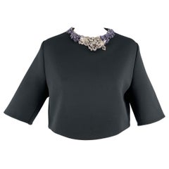 3.1 PHILLIP LIM Size 0 Black Polyester Rhinestones Dress Top