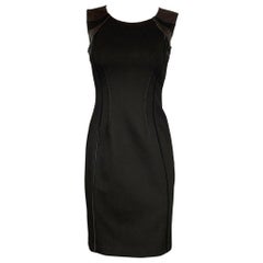 ELIE TAHARI Size 0 Black Viscose Blend Sleeveless Shift Dress