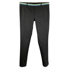 WALTER VAN BEIRENDONCK SS 17 Taille 36 Pantalon habillé en laine/polyester noir