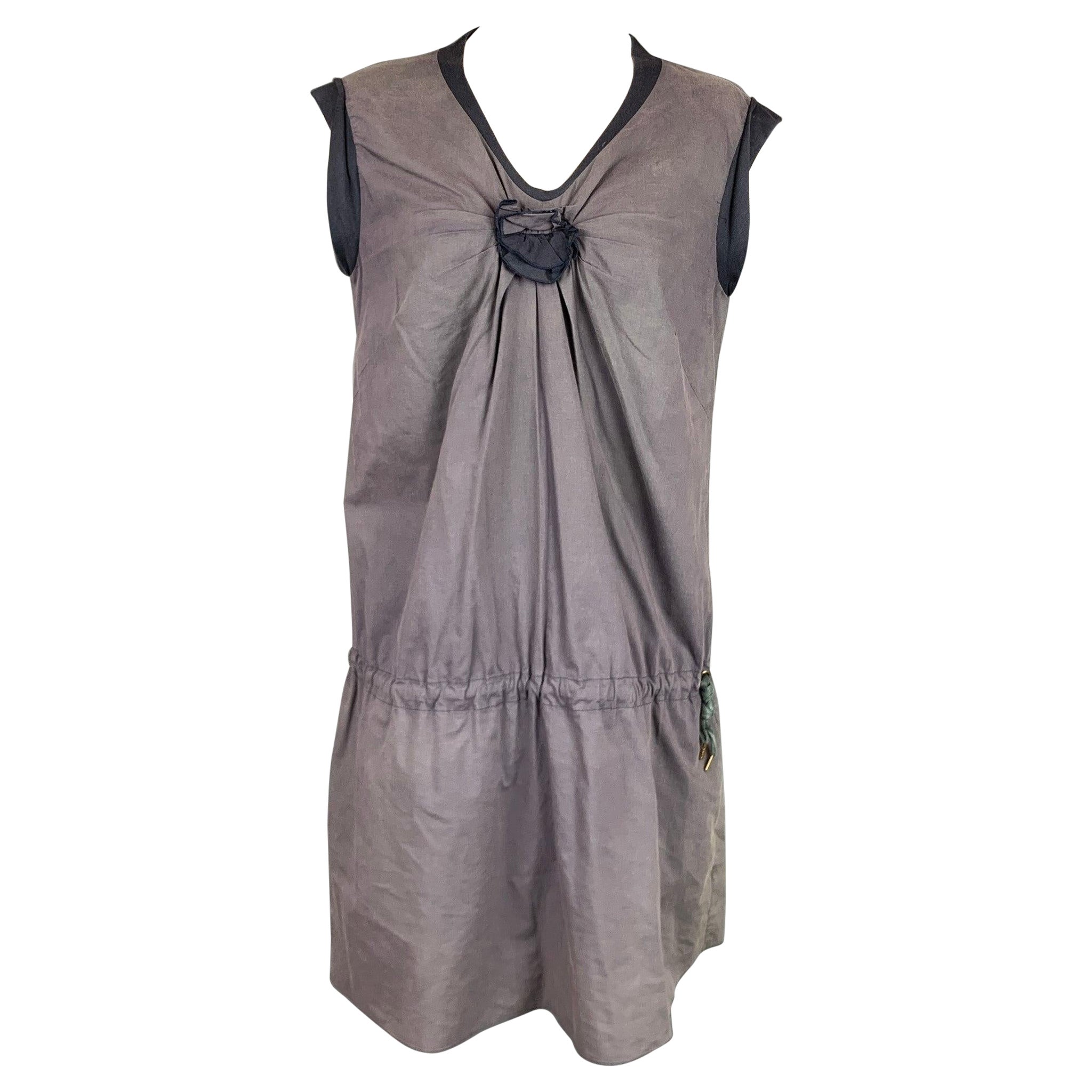 BRUNELLO CUCINELLI Size L Purple Cotton / Lycra Sleeveless Dress For Sale