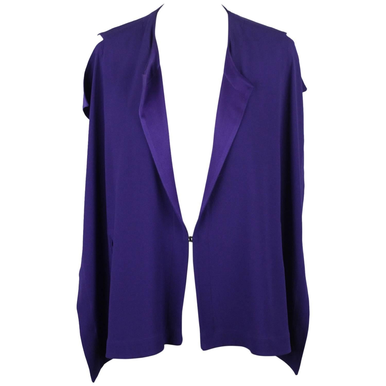 VIONNET Purple Silky Fabric SLEEVELESS BLOUSE Size 40