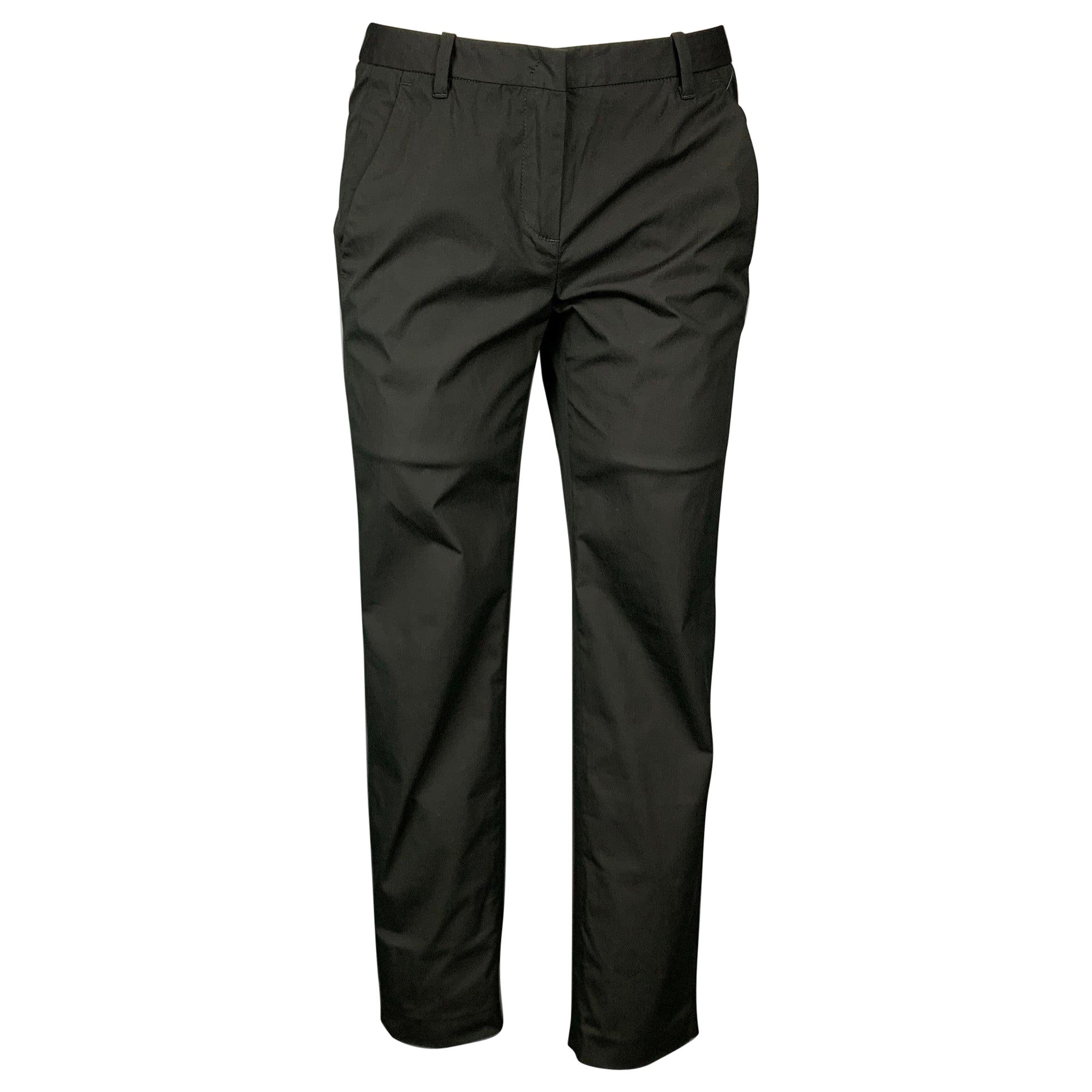 Costume National Taille 4 Pantalon habillé à jambe étroite en coton mélangé noir en vente