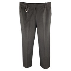 Celine Taille 4 Pantalon habillé à jambes larges en laine anthracite