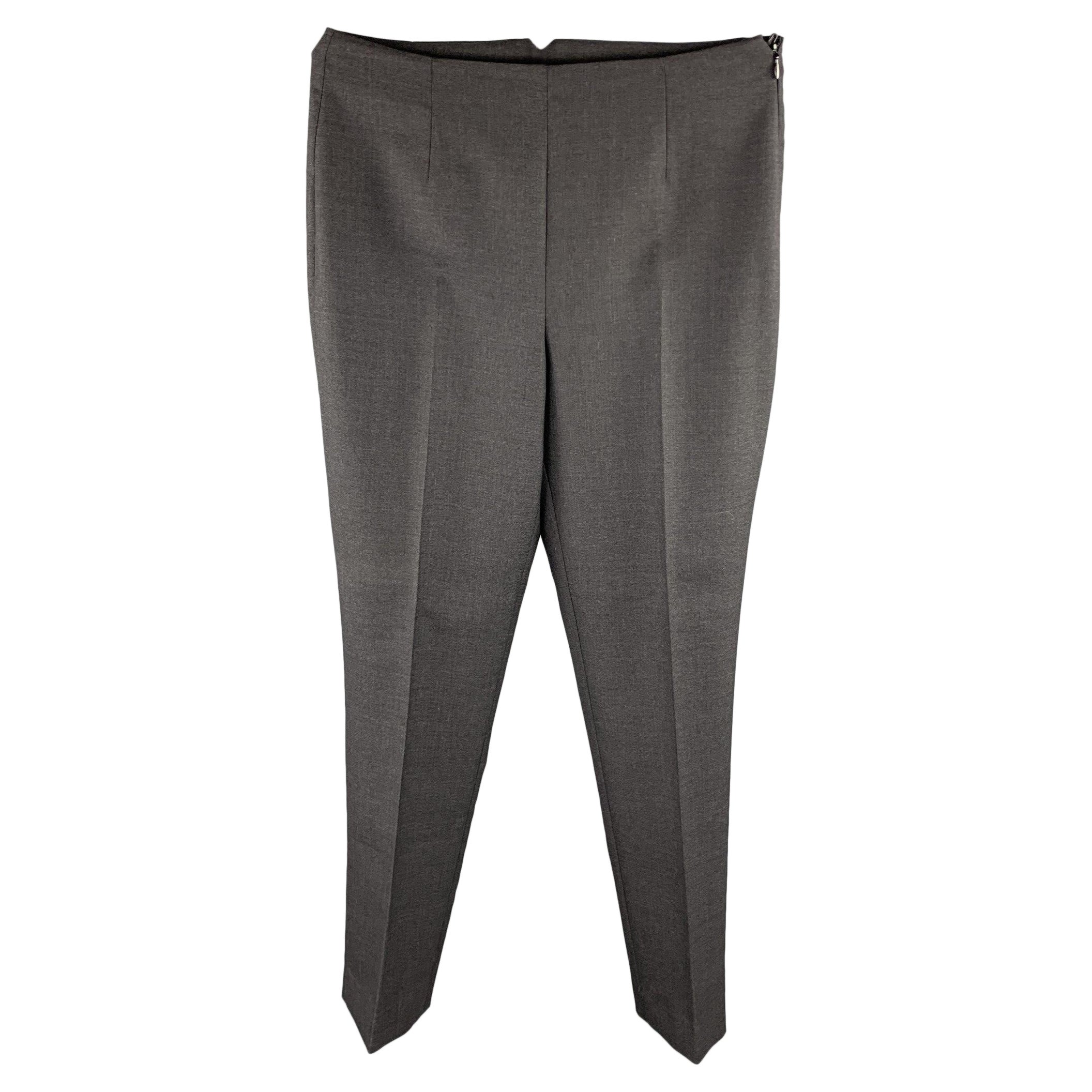 RALPH LAUREN COLLECTION Size 4 Grey Pleated Dress Pants For Sale