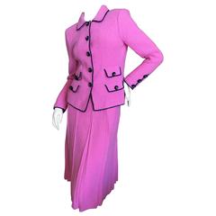 Adolfo 1980 Pink Knit Suit