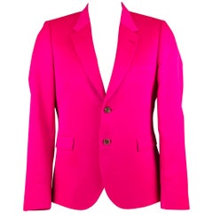 PAUL SMITH Size 42 Pink Solid Wool Silk Notch Lapel Sport Coat