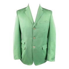 DSQUARED2 40 R Manteau de sport vert clair en coton et faille de soie