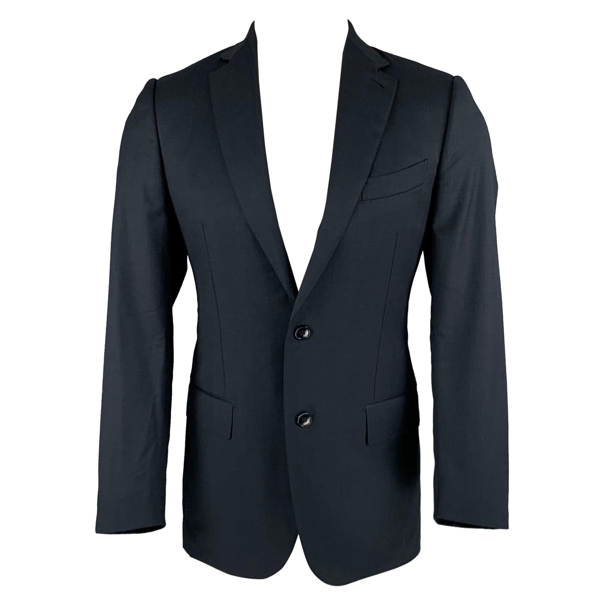 ERMENEGILDO ZEGNA Size 40 Navy Black Nailhead Wool Sport Coat For Sale