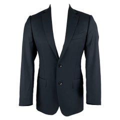 ERMENEGILDO ZEGNA Size 40 Navy Black Nailhead Wool Sport Coat