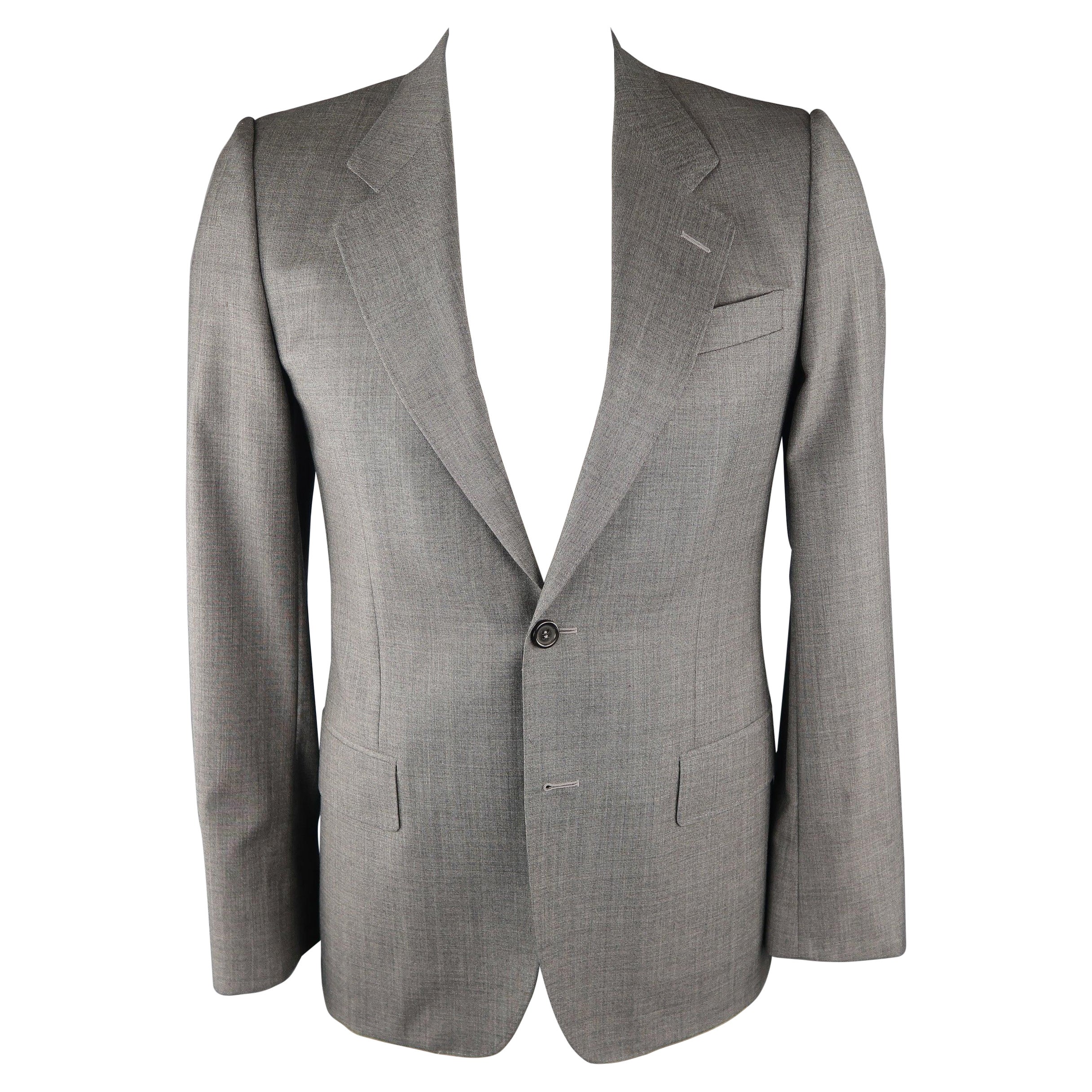 Yves Saint Laurent 38 Manteau de sport en laine grise en vente