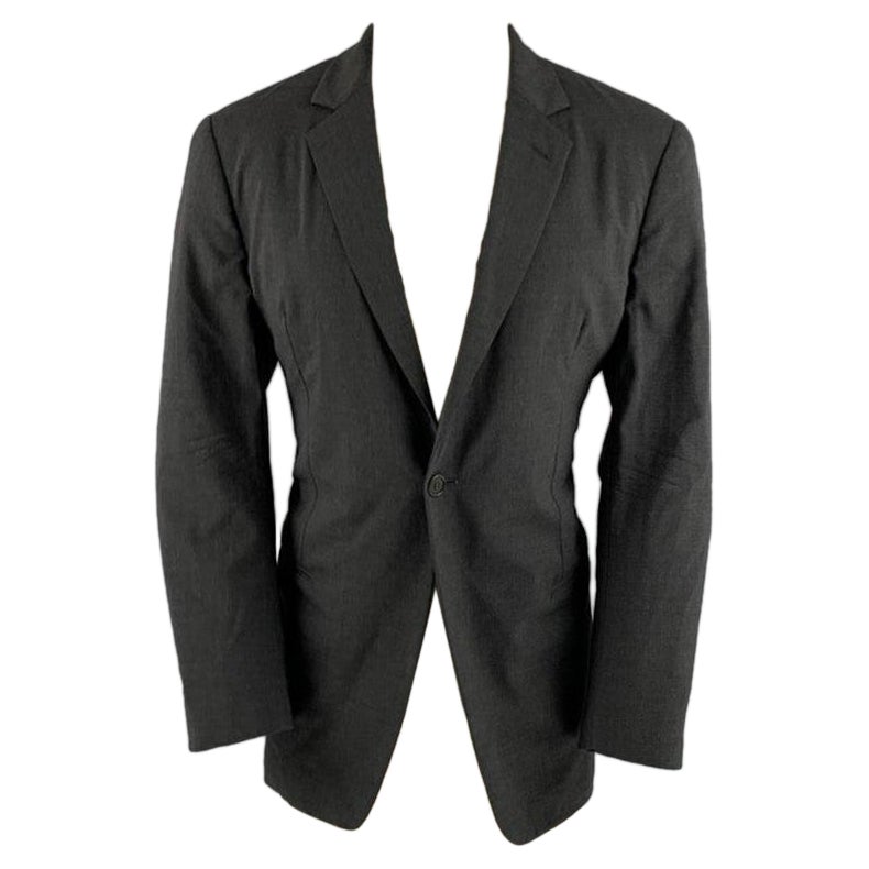 GIORGIO ARMANI Size 40 Grey Wool Spandex Single Button Sport Coat For Sale