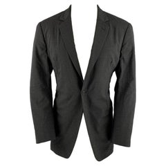 GIORGIO ARMANI - Manteau de sport à simple bouton en laine et spandex gris, taille 40