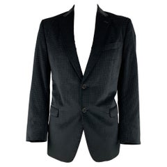 Ermenegildo Zegna Taille 44 Manteau de sport en coton soie pied de poule noir