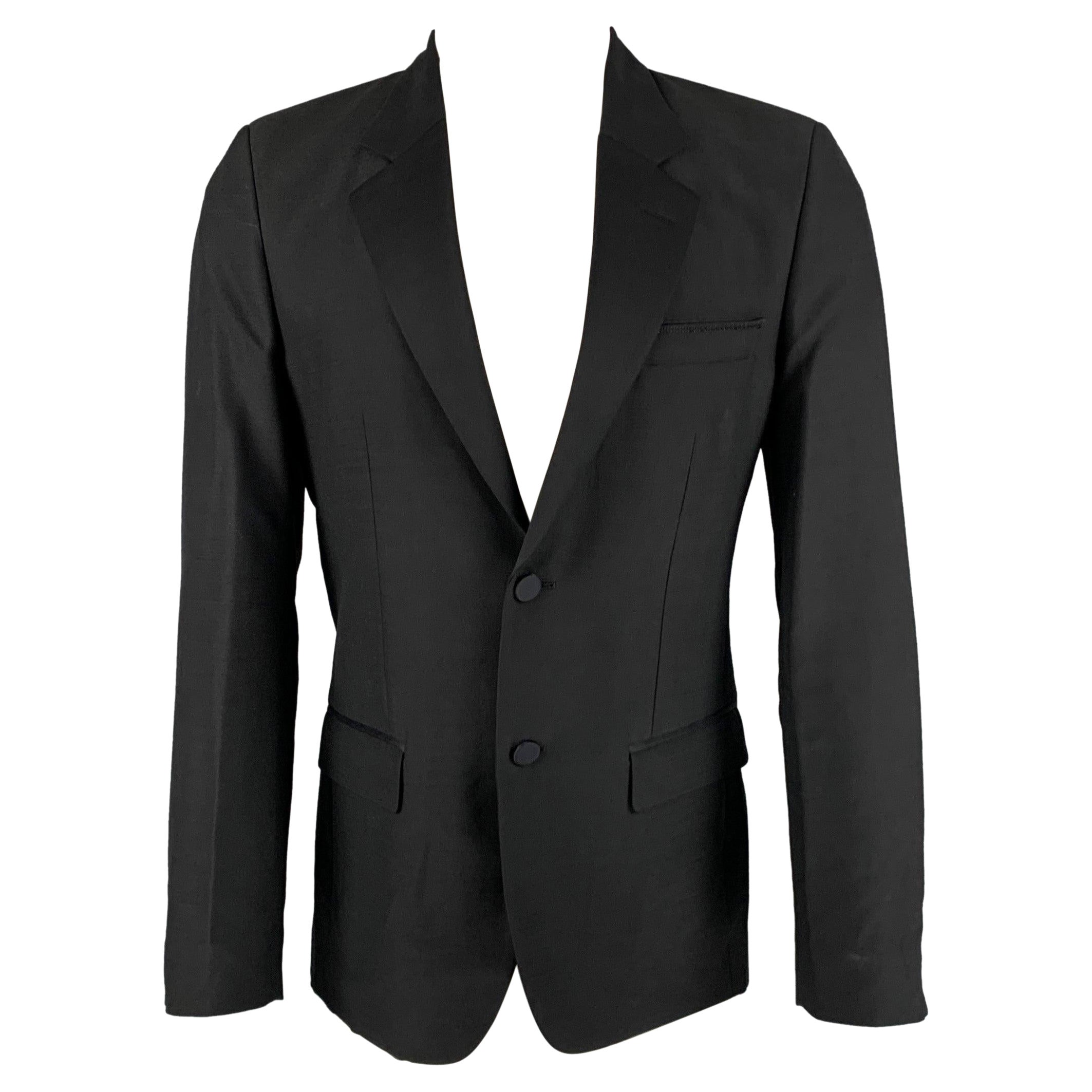 MARC JACOBS Size 38 Black Wool Polyester Tuxedo Sport Coat For Sale