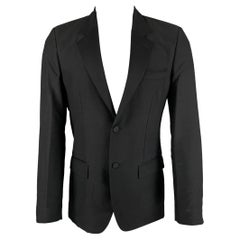 MARC JACOBS Taille 38 Manteau de sport Tuxedo noir en laine et polyester