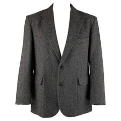 Used PENDLETON Size 44 Blue Tweed Wool Notch Lapel Sport Coat