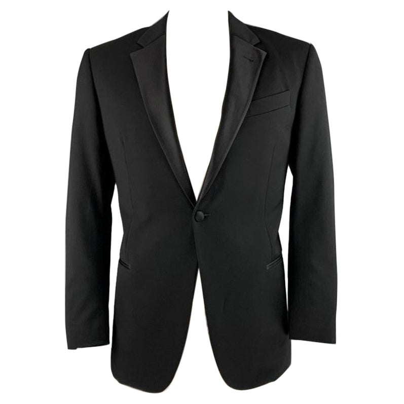 ARMANI COLLEZIONI Size 42 Black Wool Notch Lapel Sport Coat For Sale