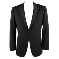 ARMANI COLLEZIONI Size 42 Black Wool Notch Lapel Sport Coat
