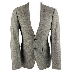 Burberry London Taille 38 Manteau de sport en coton mélangé pied-de-poule noir et blanc