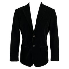 JIL SANDER Taille 38 Manteau de sport en velours côtelé noir coton élasthanne
