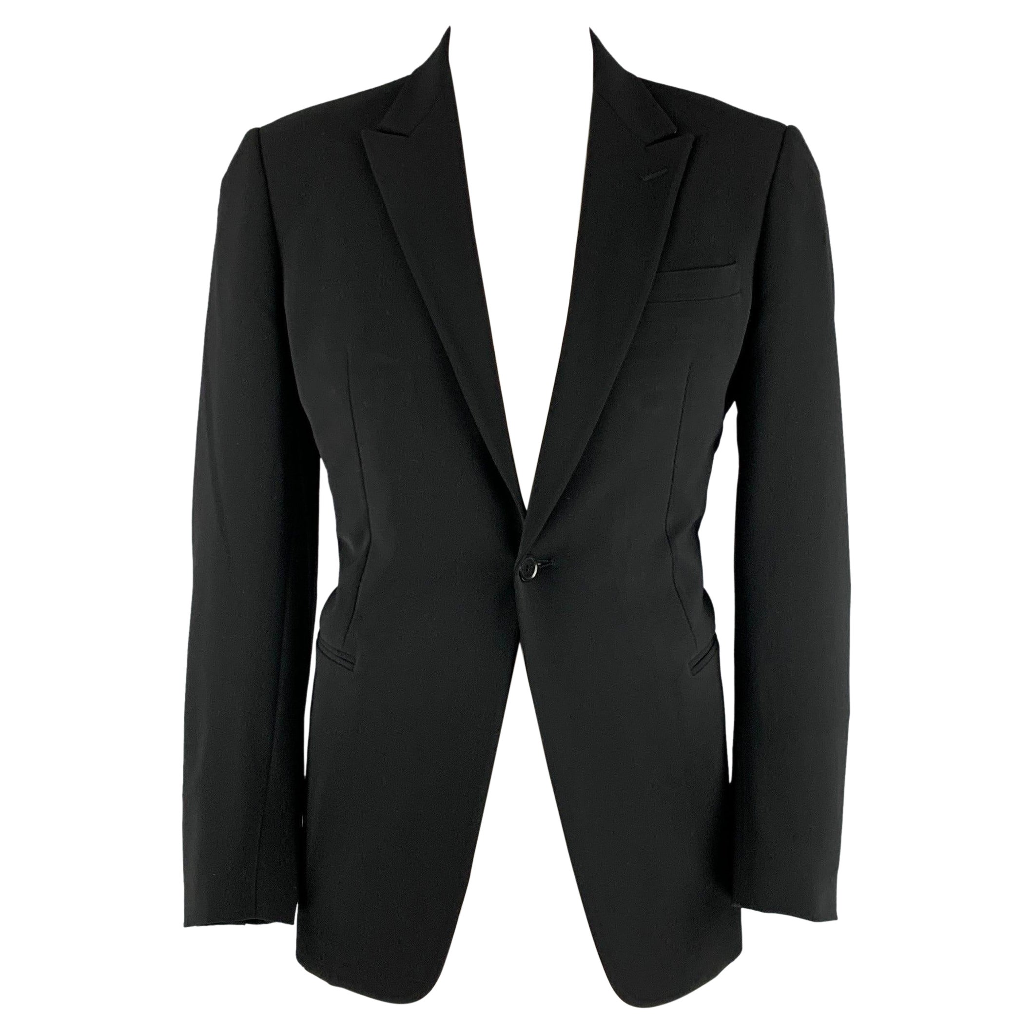 GIORGIO ARMANI Size 44 Black Polyester Elastane Sport Coat For Sale