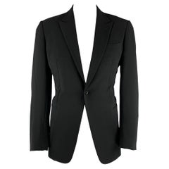 GIORGIO ARMANI Size 44 Black Polyester Elastane Sport Coat