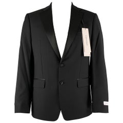 CALVIN KLEIN Taille 42  Manteau de sport Tuxedo en laine unie noire