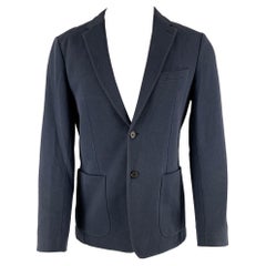 Theory - Manteau de sport à revers échancré en coton uni - Taille 40 - Bleu marine