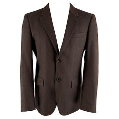 MARC JACOBS Taille 38 Brown Solid Wool Notch Lapel Sport Coat