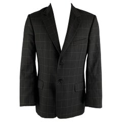 Used PAUL SMITH Size 40 Black Brown Window Pane Wool Cashmere Sport Coat
