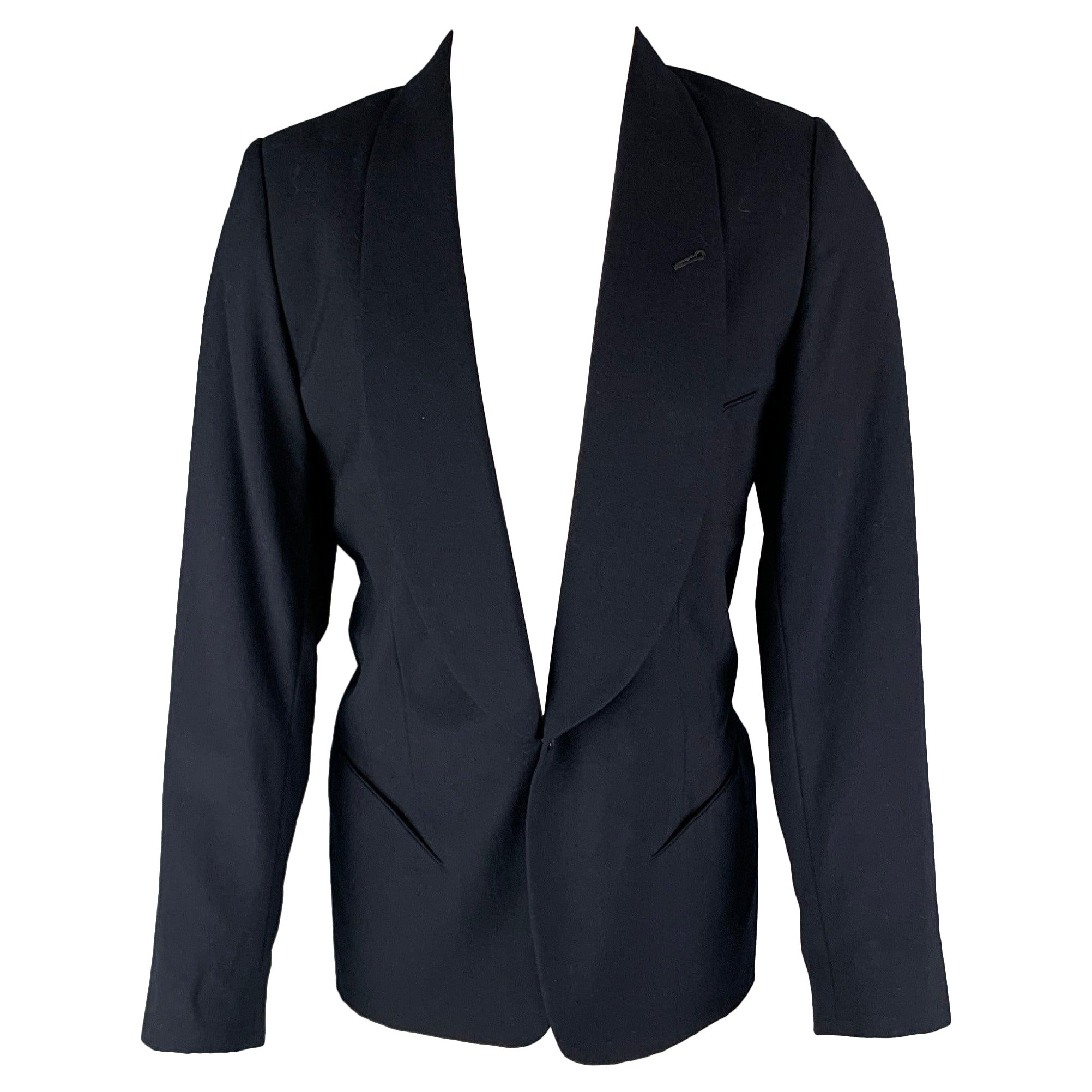 RICHARD TYLER Size 40 Navy Wool Shawl Collar Sport Coat For Sale