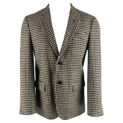 MARC JACOBS Size 38 Black White Houndstooth Wool Notch Lapel Sport Coat