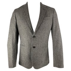 PAUL SMITH Chest Size 40 Grey Black Herringbone Wool / Cashmere Sport Coat
