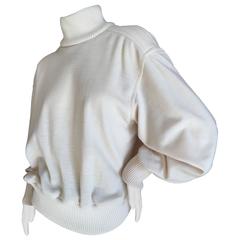 Vintage Yves Saint Laurent 1970's Rive Gauche Ribbed Turtleneck Sweater Top