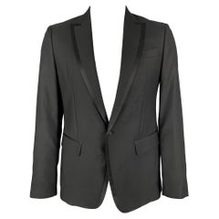 DSQUARED2 Size 42 Black Wool Silk Peak Lapel Sport Coat