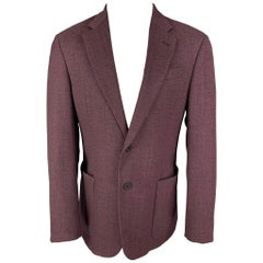 EMPORIO ARMANI Size 40 Purple Heather Wool Sport Coat