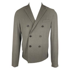 EMPORIO ARMANI - Manteau de sport texturé ardoise, taille 40