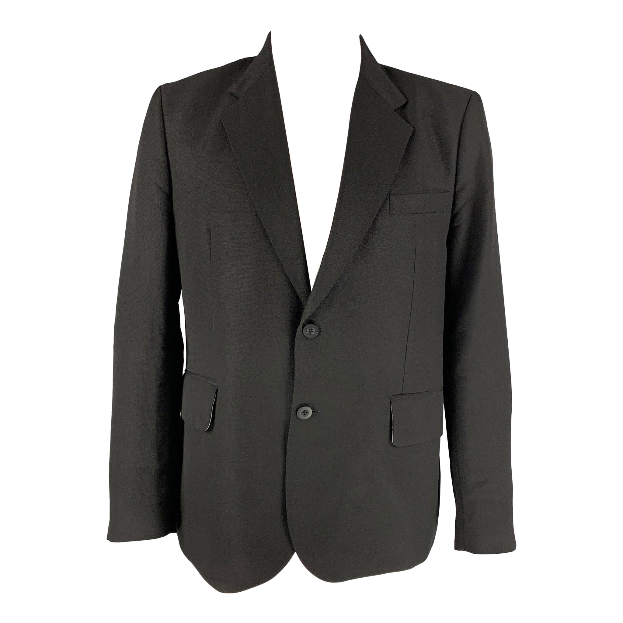 OUR LEGACY Size 44 Black Virgin Wool Notch Lapel Sport Coat For Sale