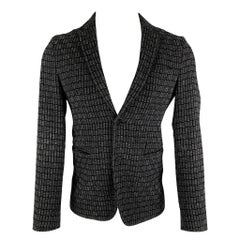 EMPORIO ARMANI - Manteau de sport en laine mélangée grise et noire, taille 34